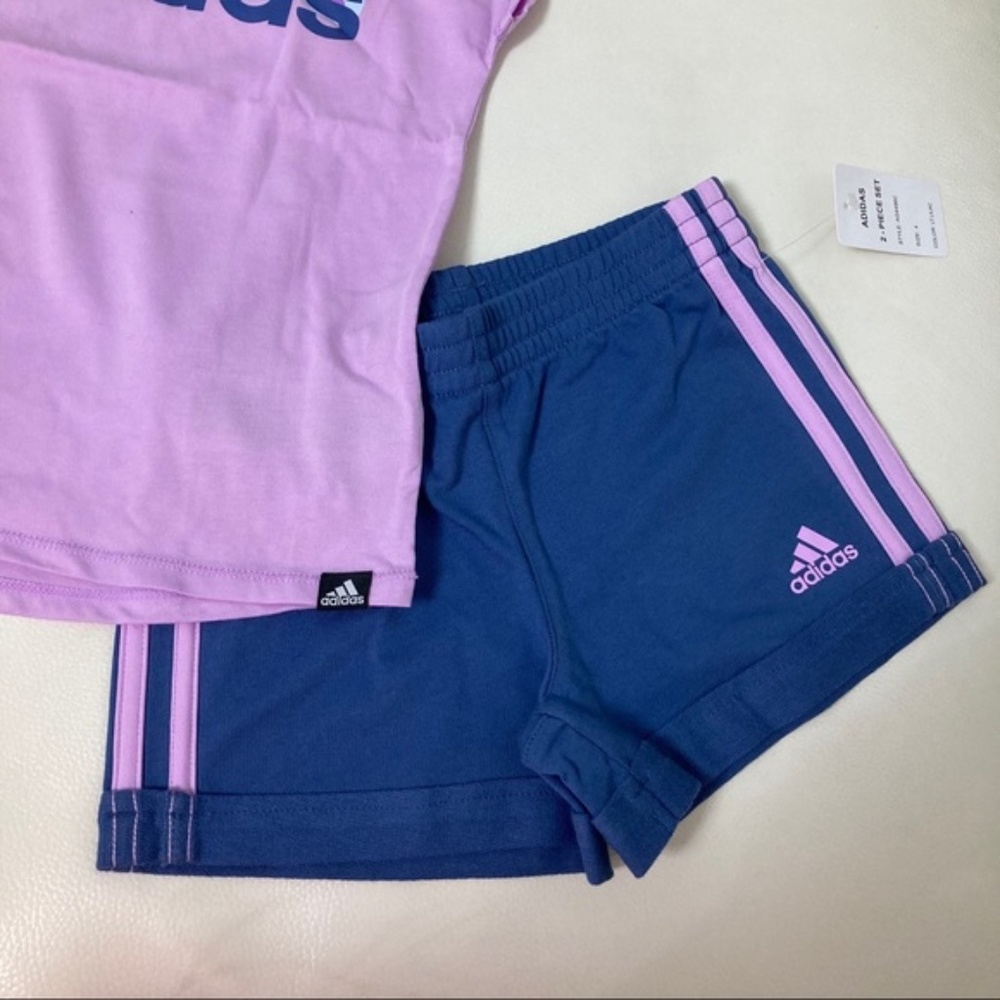 Adidas purple cute active shorts set 6209 - Picture 3 of 5